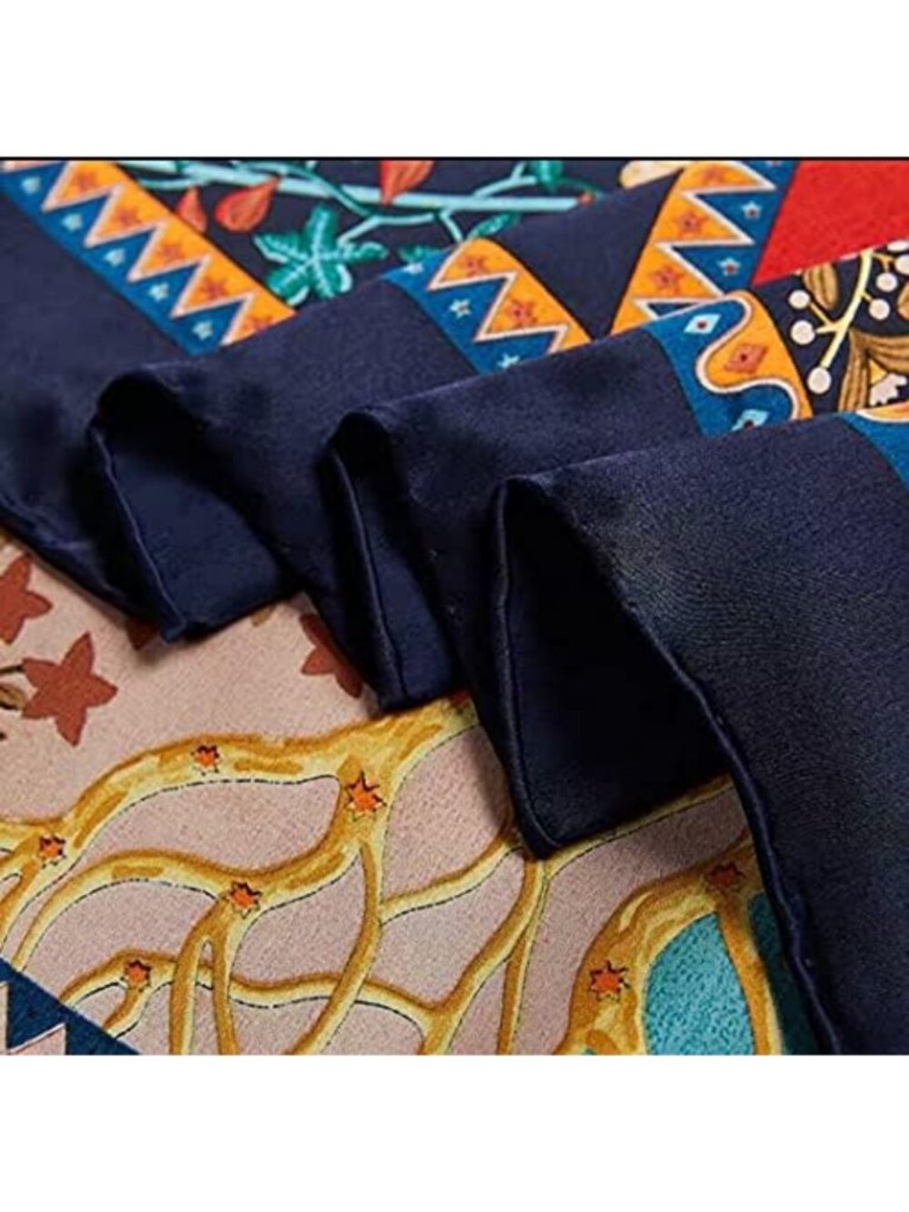 Luxurious 100% Silk Scarf - Large 43" Square Shawl & Hair Wrap - Perfect Gift! - Picture 4 of 7